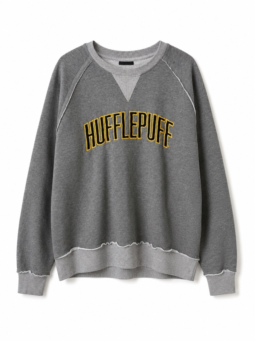 Hufflepuff Gray Crewneck Sweatshirt - Official House Logo - Picture 1 of 6